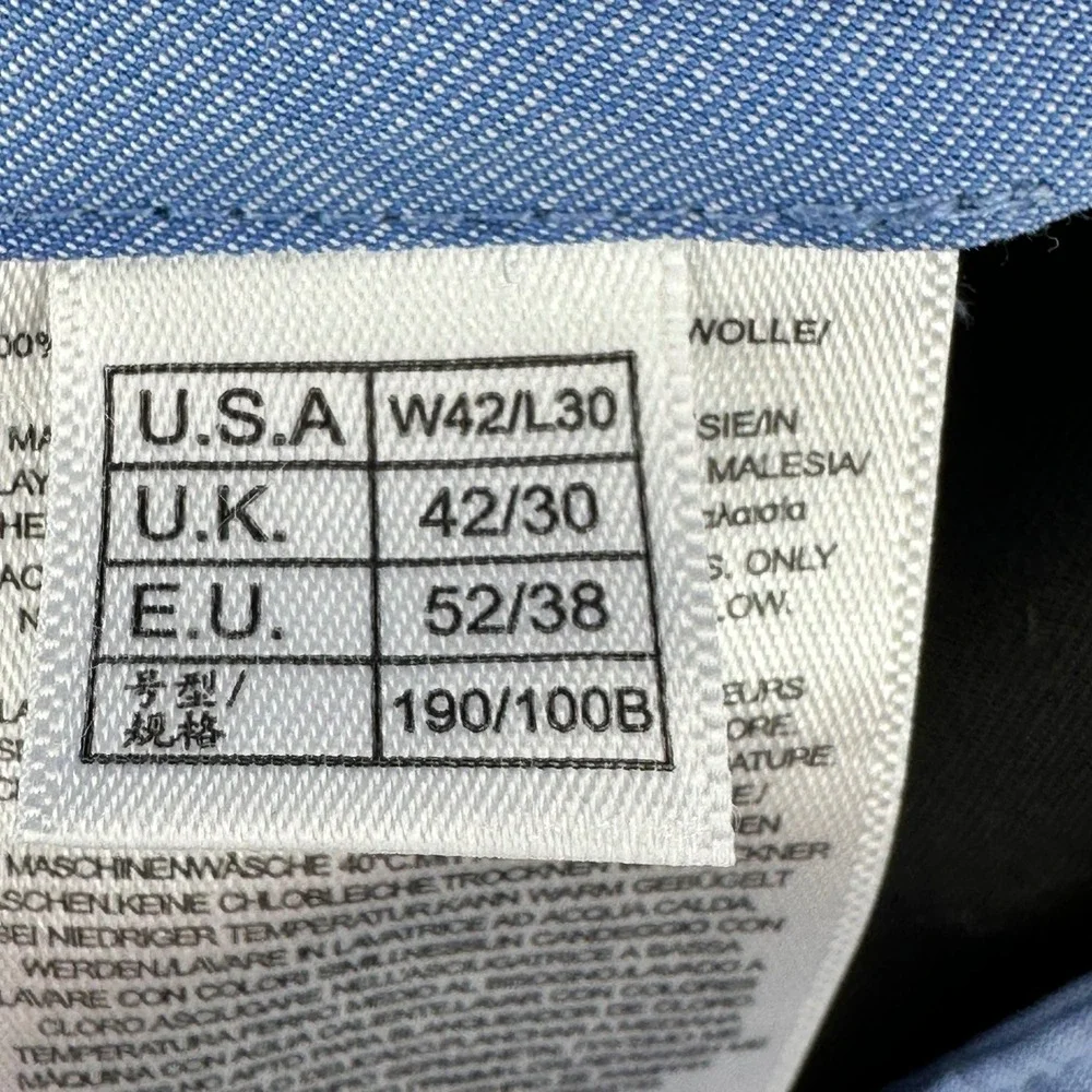 Brooks Brothers Clark Advantage Chino Pants Mens 42x30 Black Cotton Lightweight